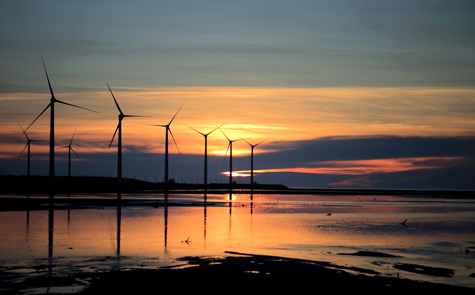 Silhouette Photo of Wind Energys during Golden Hour